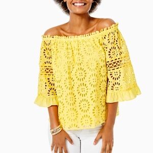 Lilly Pulitzer Laurenne Off-The-Shoulder Eyelet Top